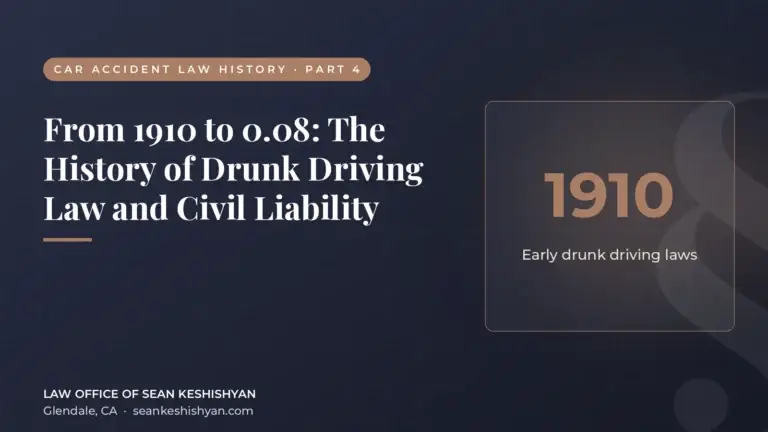 From 1910 to 0.08: The History of Drunk Driving Law and Civil Liability